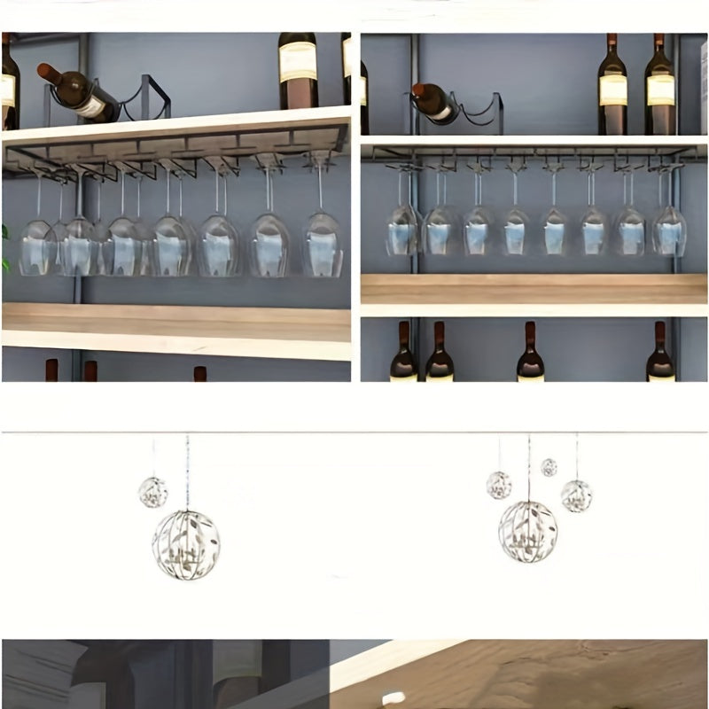 Inverted Wine Glass Rack with 3/4/5 Slots for Kitchen and Dining Storage