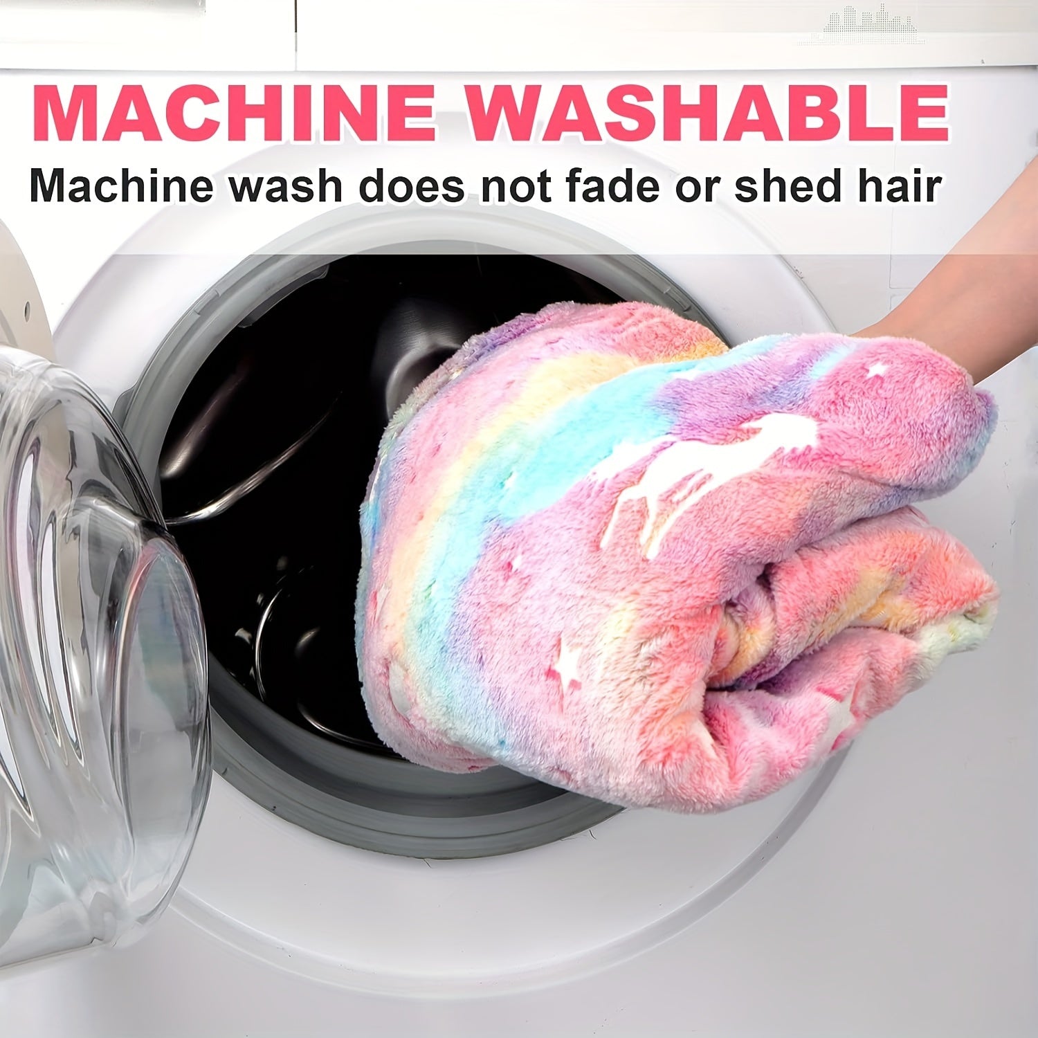 Bolalar uchun Unicorn Glow in the Dark Throw Blanket, flanel, mo'rt, yorituvchi, anime, yotoq, divan, avtomobil, ofis