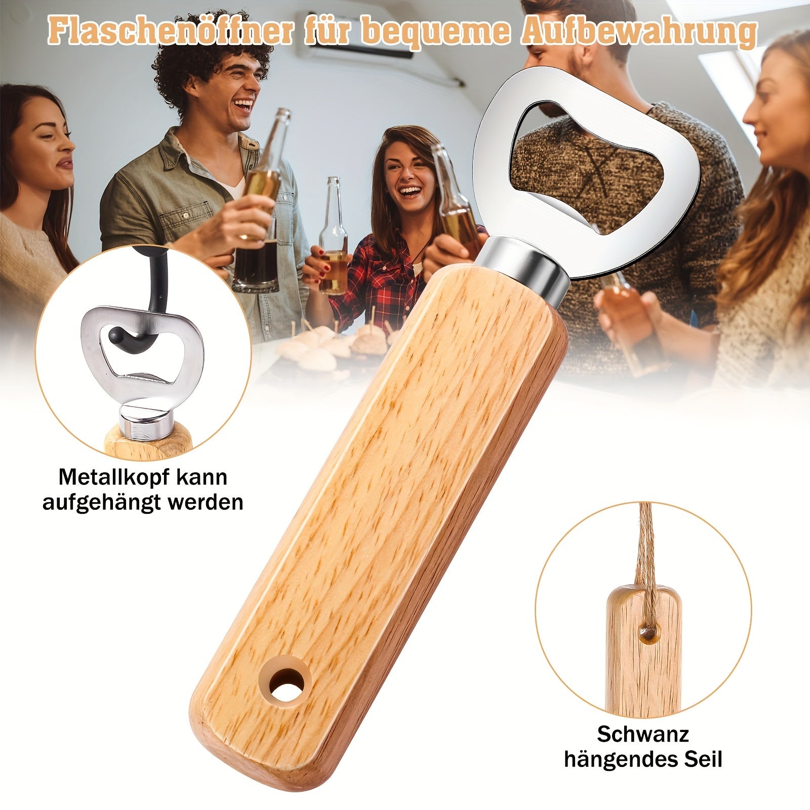 Personalized Wooden Bottle Opener for Holidays and Occasions Gift for Men