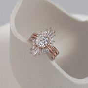 Sterling Silver Stacking Rings Set with Moissanite Gems 1ct 2ct Gift Box