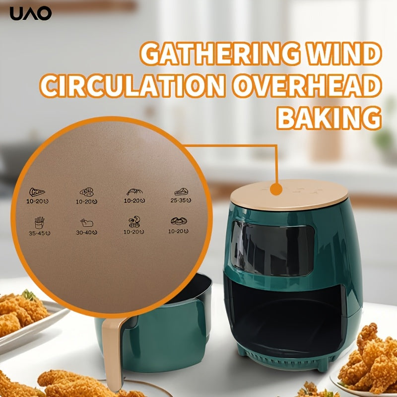 Freidora de aire eléctrica de 4.5L con pantalla LCD, sartén antiadherente, fácil de limpiar y multifuncional