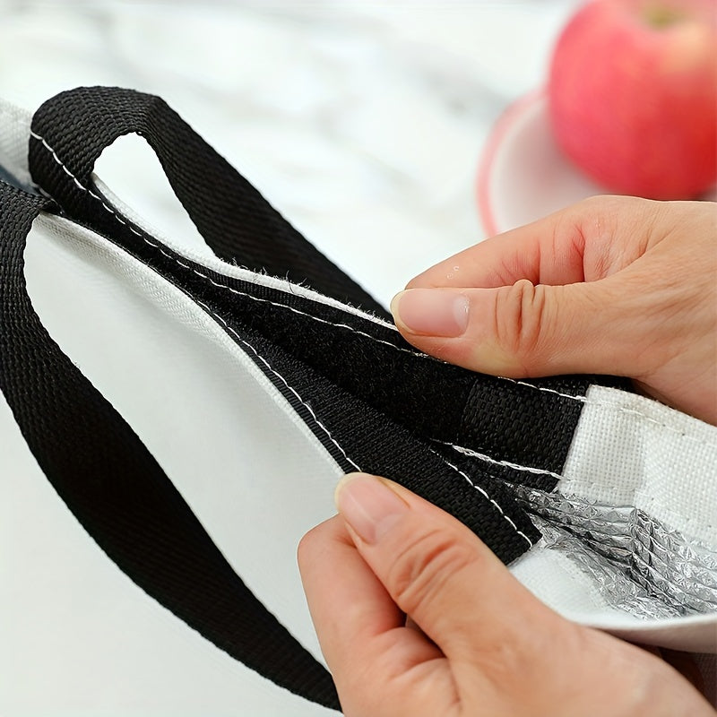 Insulated Floral Lunch Tote with Dual-Sided Print, Leakproof, Reusable Thermal Bag