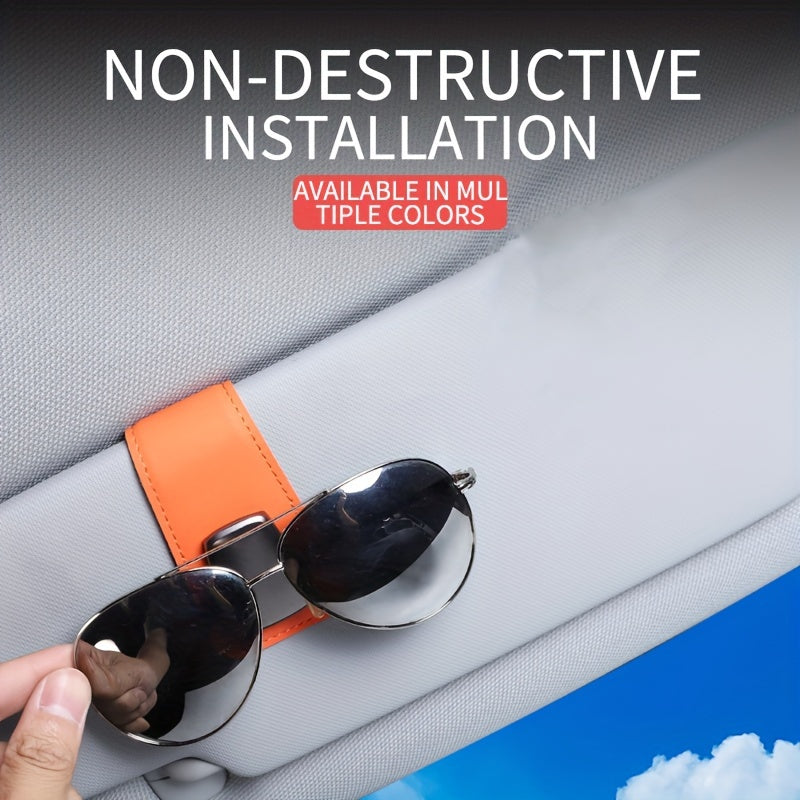 Car Sun Visor Sunglasses Holder Organizer Card Ticket Holder Black Accessory