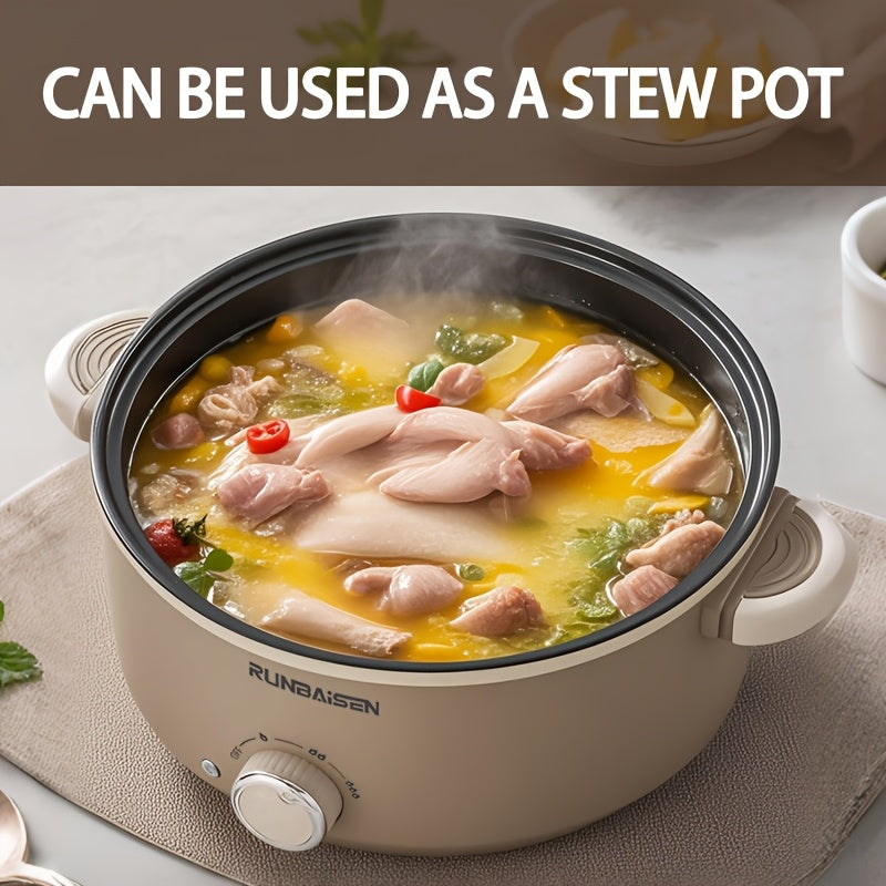 Elektr Wok va Bug'lamchi, Non-Stick Qozon, Oila yig'ilishlari va Yotoqxona uchun Ideal, Bardoshli Qurilish.