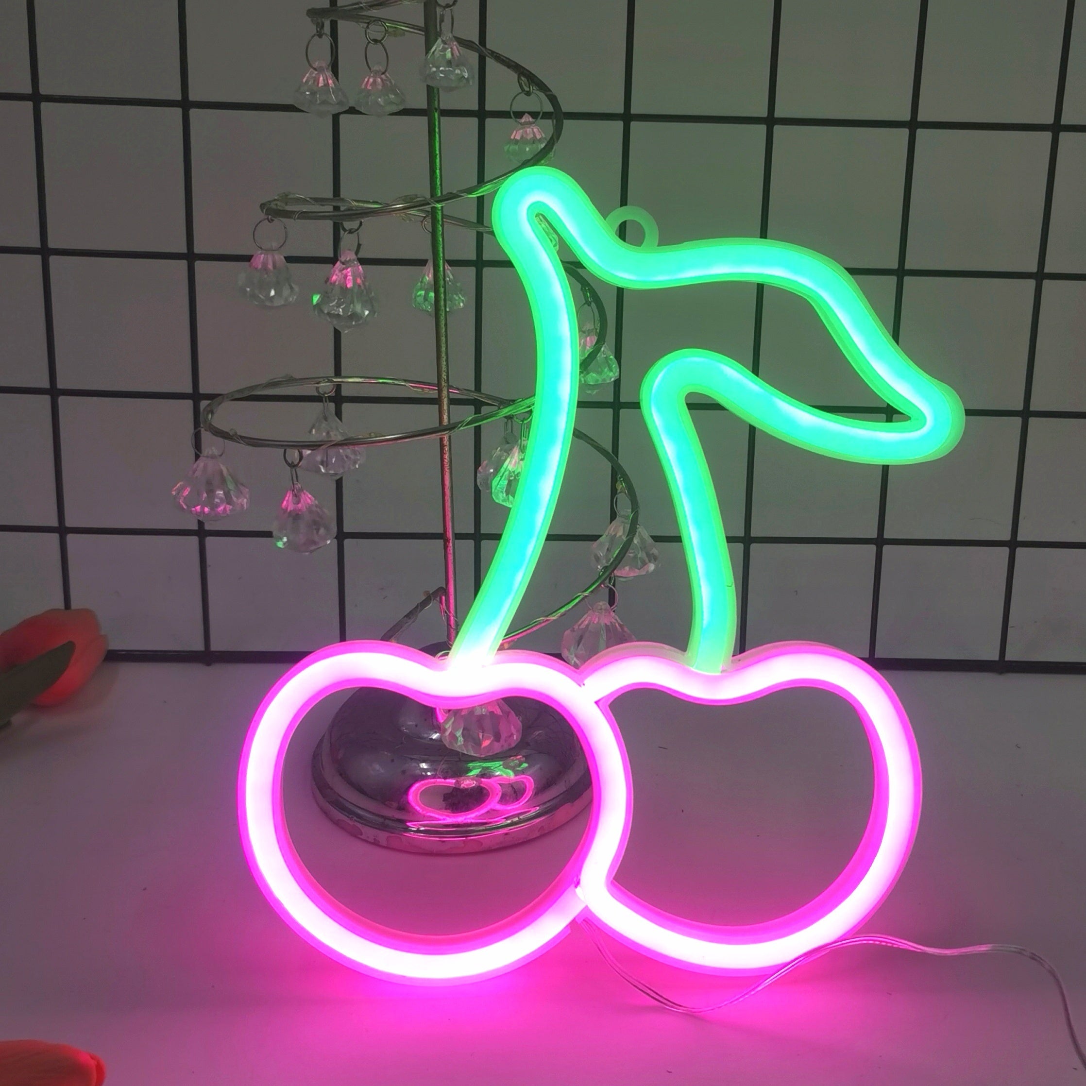 Cherry Neon LED Light Sign for Kids Rooms Bars Restaurants Birthday Parties