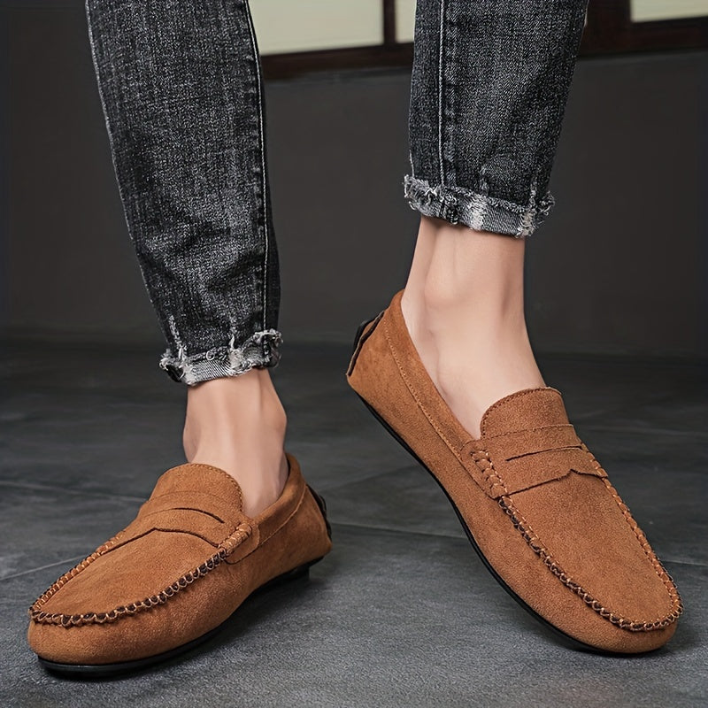 Men's Casual Loafers Fabric Slip-On Non-Slip Round Toe Comfortable Durable Shoes