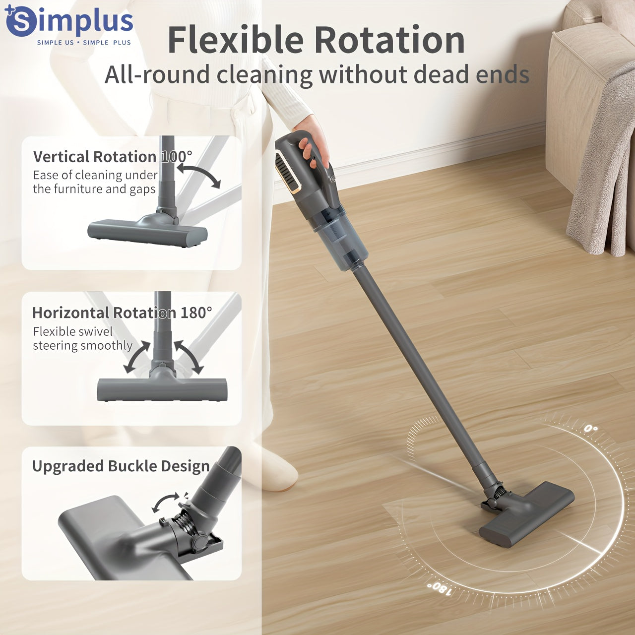 Corded Vacuum Cleaner with 9 Accessories 14KPa Suction 400W 82dB Noise 4m Cord