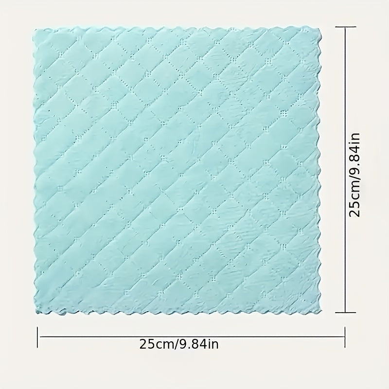 Set of 10 Dual-Sided Absorbent Kitchen Dish Cloths Non-Shedding Oil-Resistant 25cm