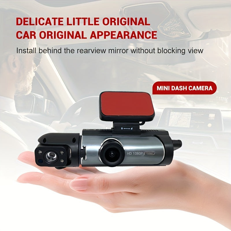 Upgraded Dual-Lens Dash Cam with 64GB Card Night Vision Loop Recording LCD Screen