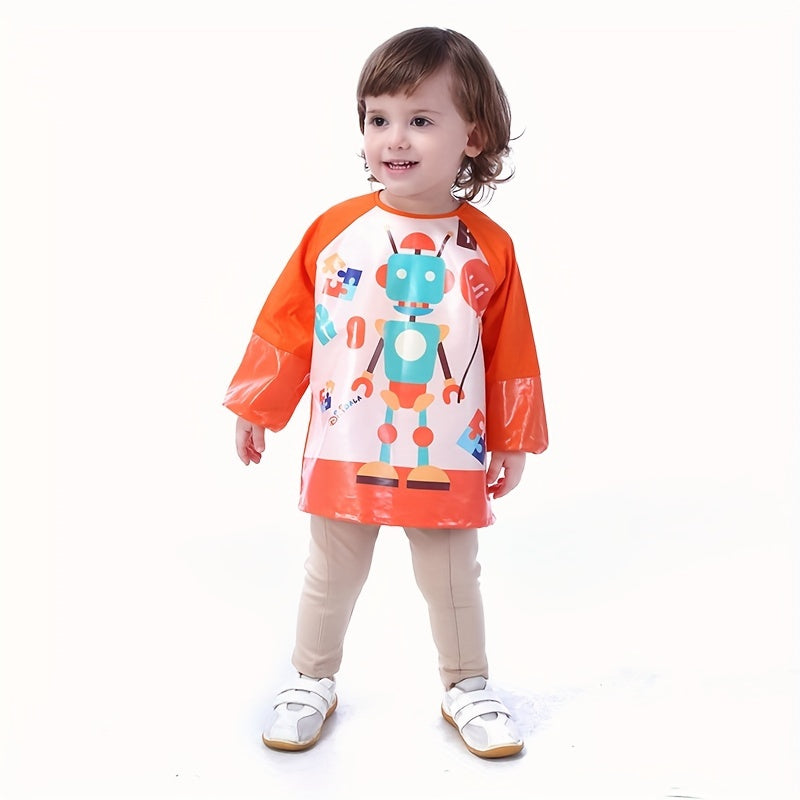 Kids Waterproof Smock with Pockets Long Sleeve for Messy Activities