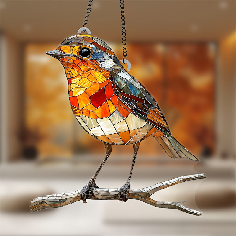 Acrylic Wall Decor Robin Sun Catcher for Kitchen Garden Bird Art