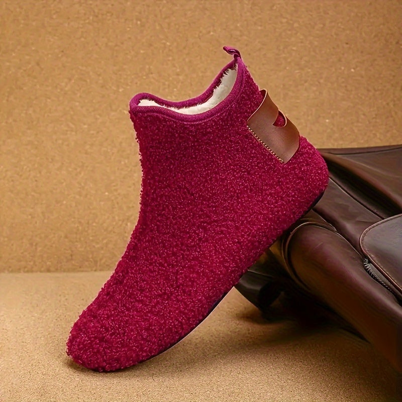 Женские зимние тапочки Тёплые домашние обувь противоскользящие уютные тёплые черные, коричневые, белые, мароновые