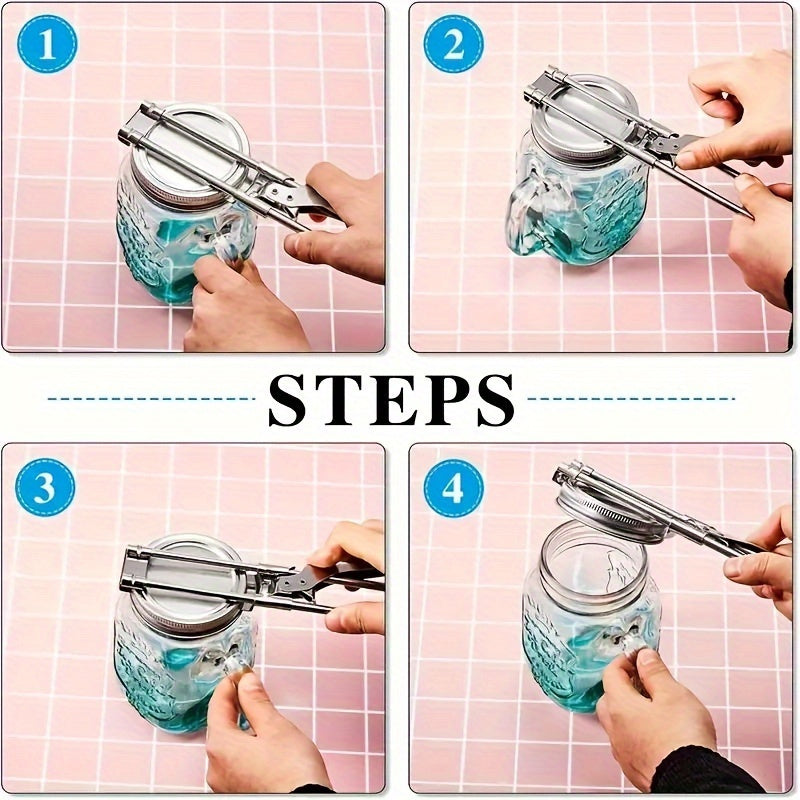 Zavodda ishlatiladigan qo'l bilan ochiladigan zanglamaydigan po'latdan yasalgan bankalar ochgich, kuchsiz qo'llar uchun mos keladigan qopqoqni olib tashlash vositasi - quvvat talab qilinmaydi. Uyda va ochiq havoda foydalanish uchun ideal.