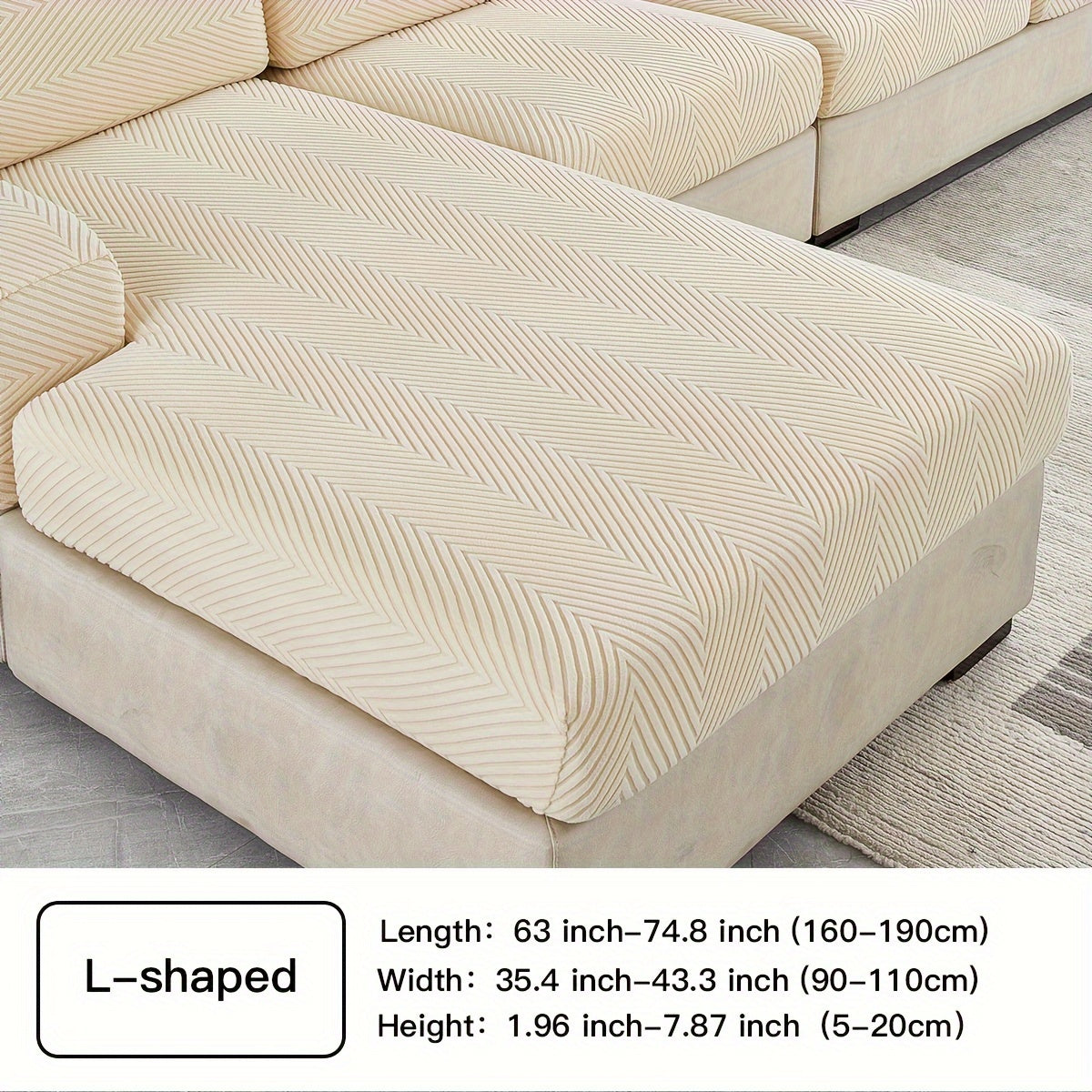 Waterproof Sofa Cover Elastic Stretch Jacquard Argyle Pattern for Home or Office