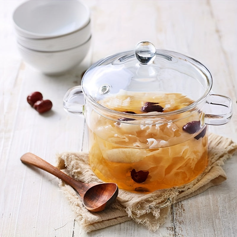 Shisha uchun shisha idish, shisha qopqog' bilan, sho'rva va sho'rva uchun yuqori borosilikat shisha pitsa