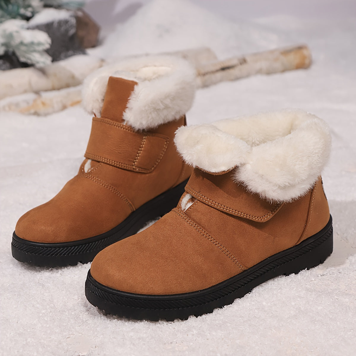 Women's Fleece-Lined Snow Boots Non-Slip High-Top Ankle Boots