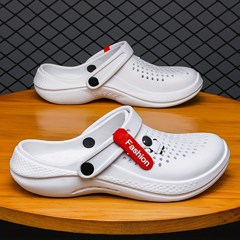 Women’s Hollow Out Flat Clogs, Adjustable Strap Non Slip Beach Sandals