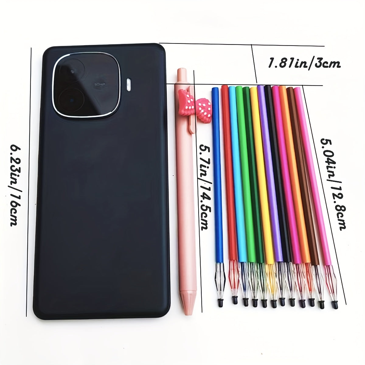 12 dona shirin rangli 0.5mm qayta to'ldirish uchun yozuvlar.