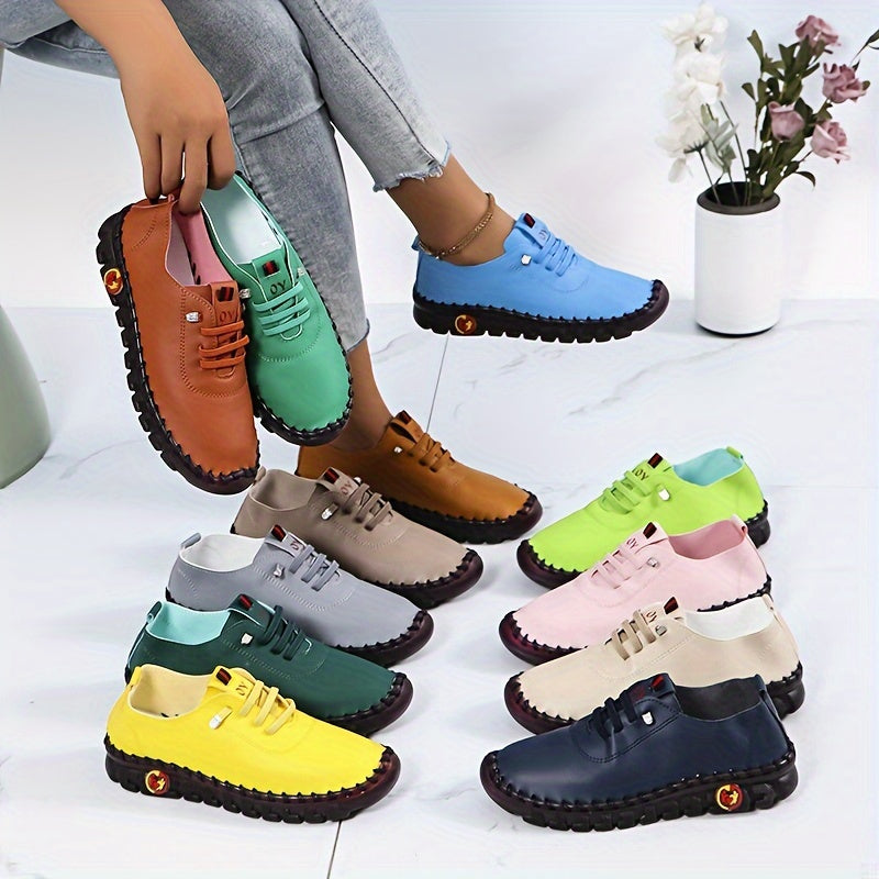 Women's Casual Slip-On Sneakers Low Top Non-Slip PU Sole in Multiple Colors