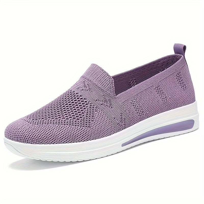 Ayollar uchun nafas oladigan slip-on sport poyabzali, yengil va kundalik yurish uchun mos