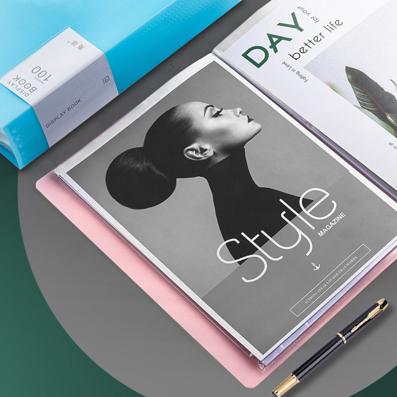 A4 Transparent PP Plastic File Folders Set for Office Art and Photo Storage