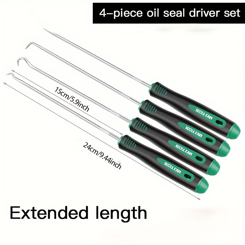 Kit de 4 piezas de extractores de anillos de aceite para cambio de aceite, eliminación de sellos, alta dureza