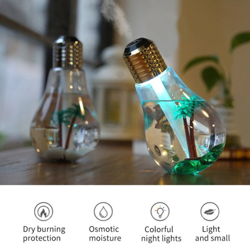 Mini humidificador de aire silencioso para escritorio con luz de color y control de niebla