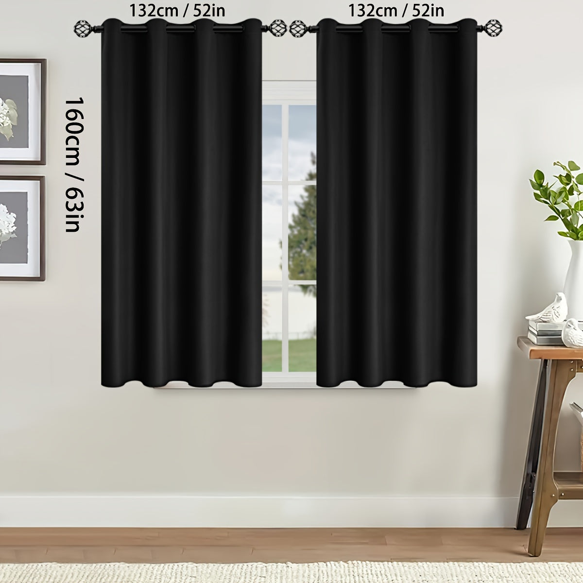 Blackout Curtains for Bedroom and Living Room, UV Protection, Easy Slide