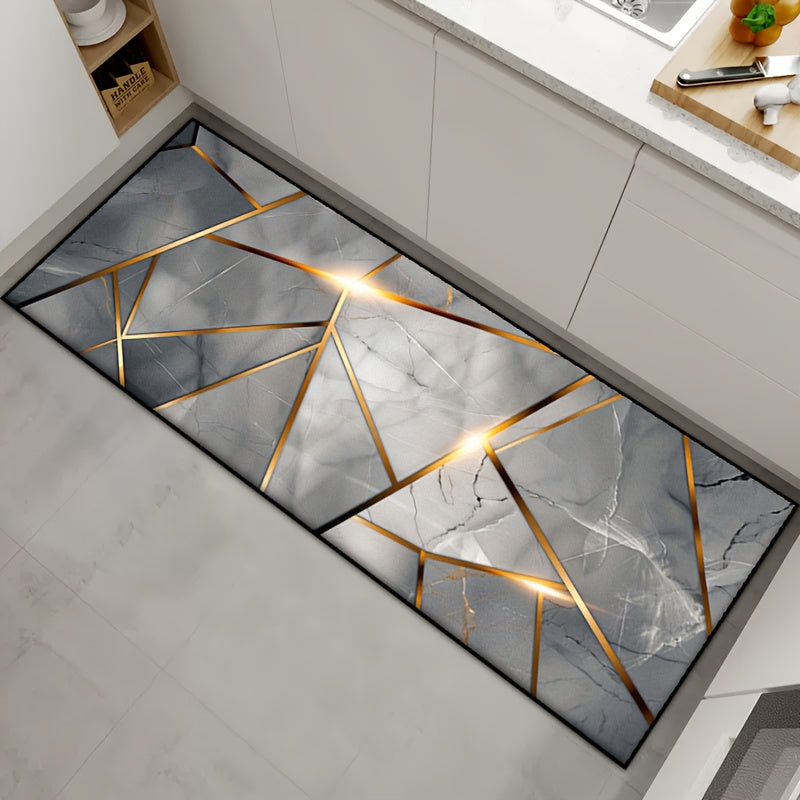 Уникальный ковер с мраморным узором, подходящий для гостиной, спальни, коридора, прачечной, балкона и семейного коридора. Нескользящий и прочный, машинная стирка для легкого ухода. Шикарный художественный дизайн для стильного акцента в любом пространстве.