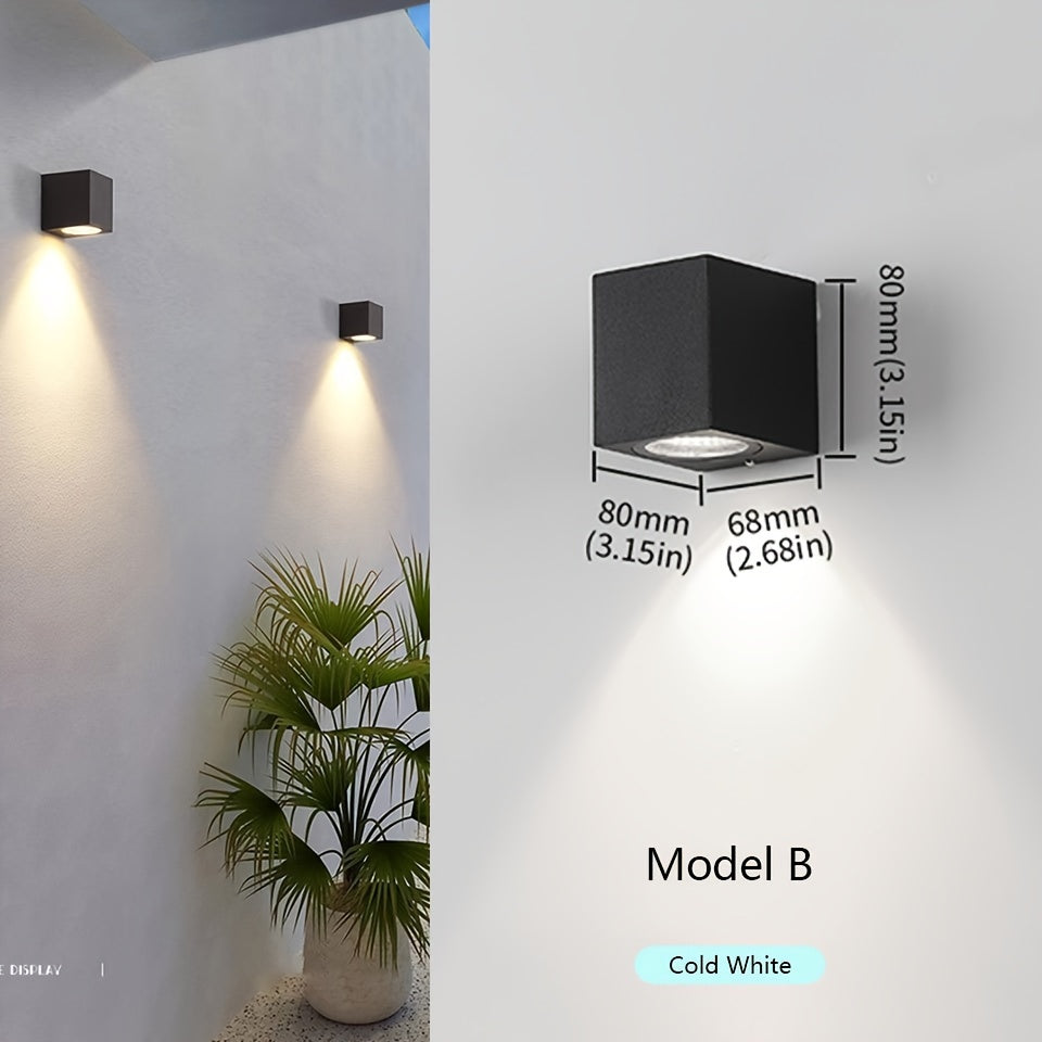 Luz de pared LED exterior de 3W 6W, a prueba de agua, negro, para jardín, porche, interior y exterior