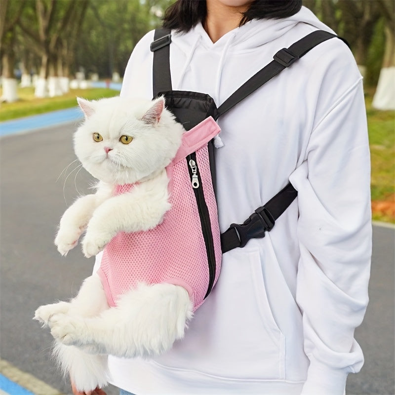 Pet Carrier Backpack for Small Cats and Dogs Breathable Woven Polyester Adjustable Straps