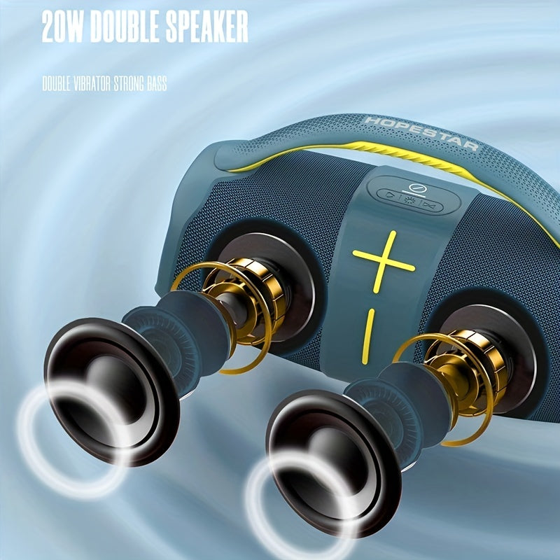 Wireless Speakers 20W Subwoofer Portable Bluetooth with TWS RGB Lights Waterproof IPX6