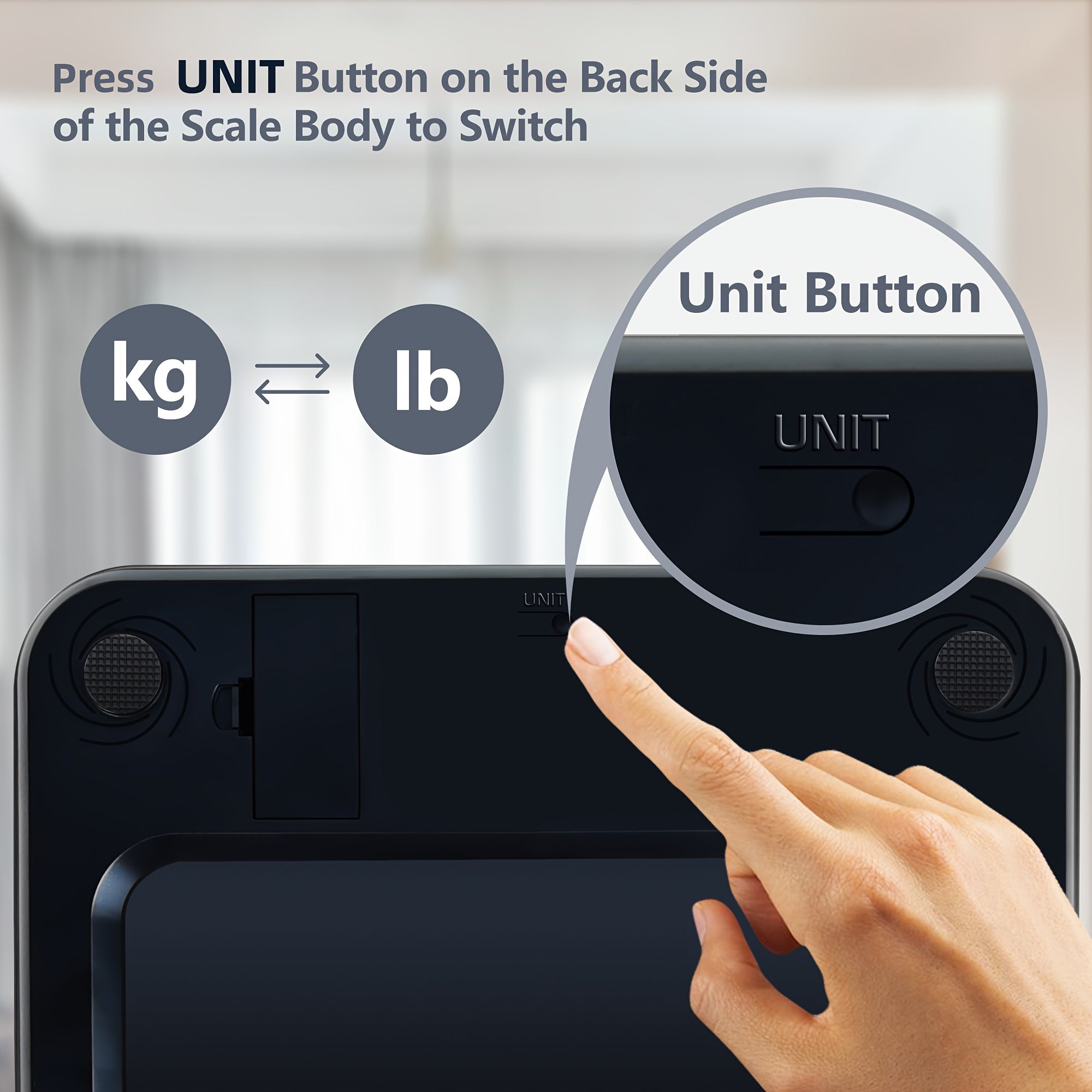 Digital Bathroom Scale Measures Body Weight Up to 181.44 KG with LED Display