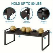 Kichik oshxona ombori uchun 2-qavatli qora metall kengaytiriladigan saqlash tashkilotchisi polka