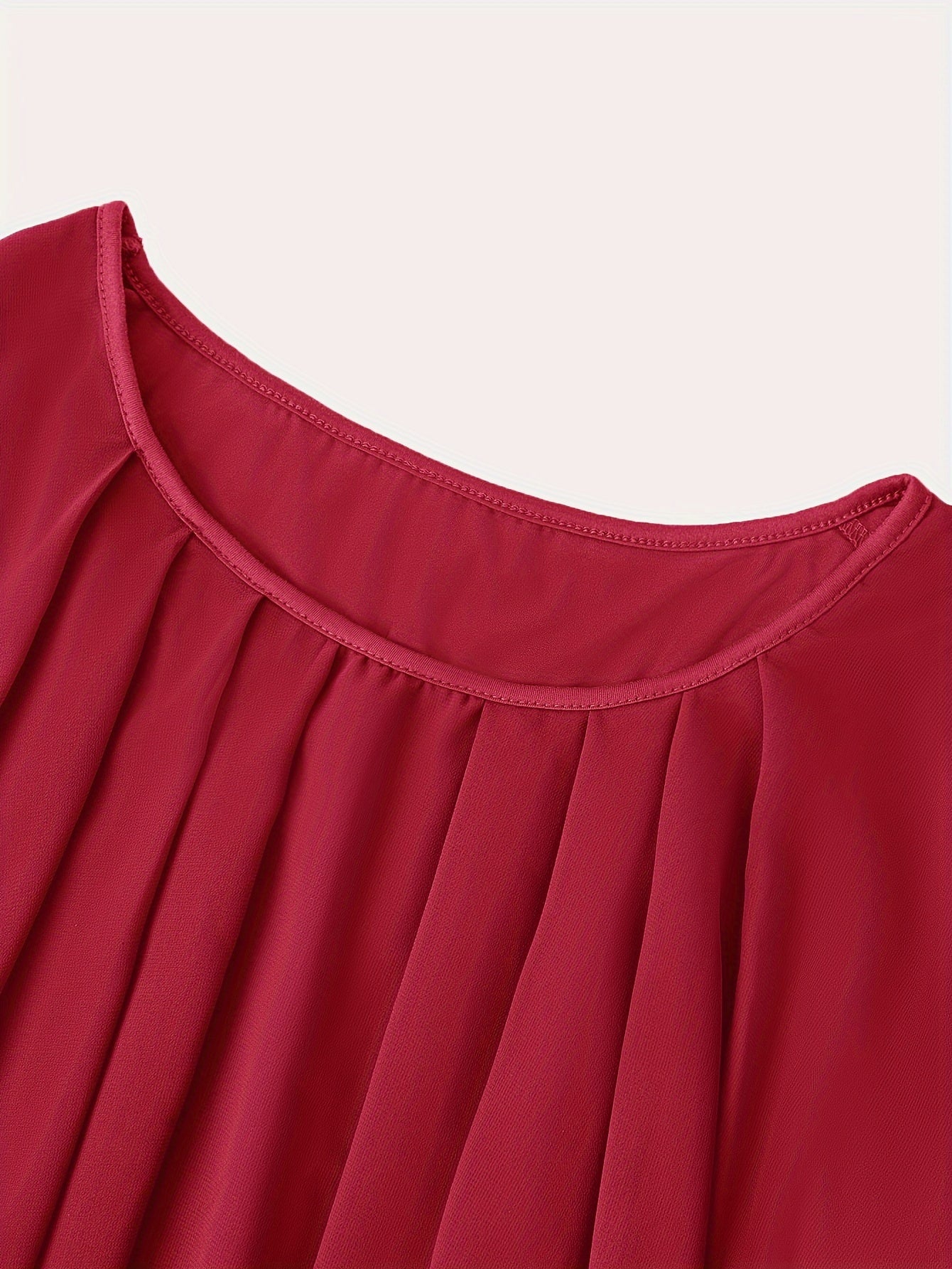 Блузка с рукавами-кимоно и сборками большого размера с круглым вырезом для весны