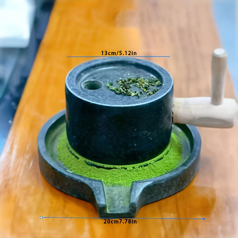 Handcrafted Bluestone Grinder Set for Tea Coffee Pepper with Matcha Utensils