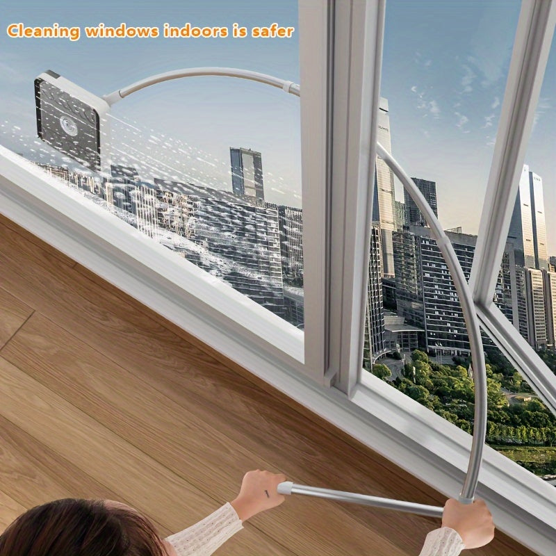 "Baland Qavatli Deraza Tozalash To'plami - Noxush Po'lat va Plastik, Ichki va Tashqi Uyda Mukammal Toza Shisha Uchun Moslashuvchan 2-in-1 Dizayn - Yashash Xonasi, Hammom va Tashqi Joylar Uchun Zarur Tozalash Ta'minotlari"