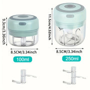 Amasadora eléctrica de ajo, mini picadora con capacidad de 3.38 oz, USB, picador de carne, triturado de alimentos, jengibre, verduras