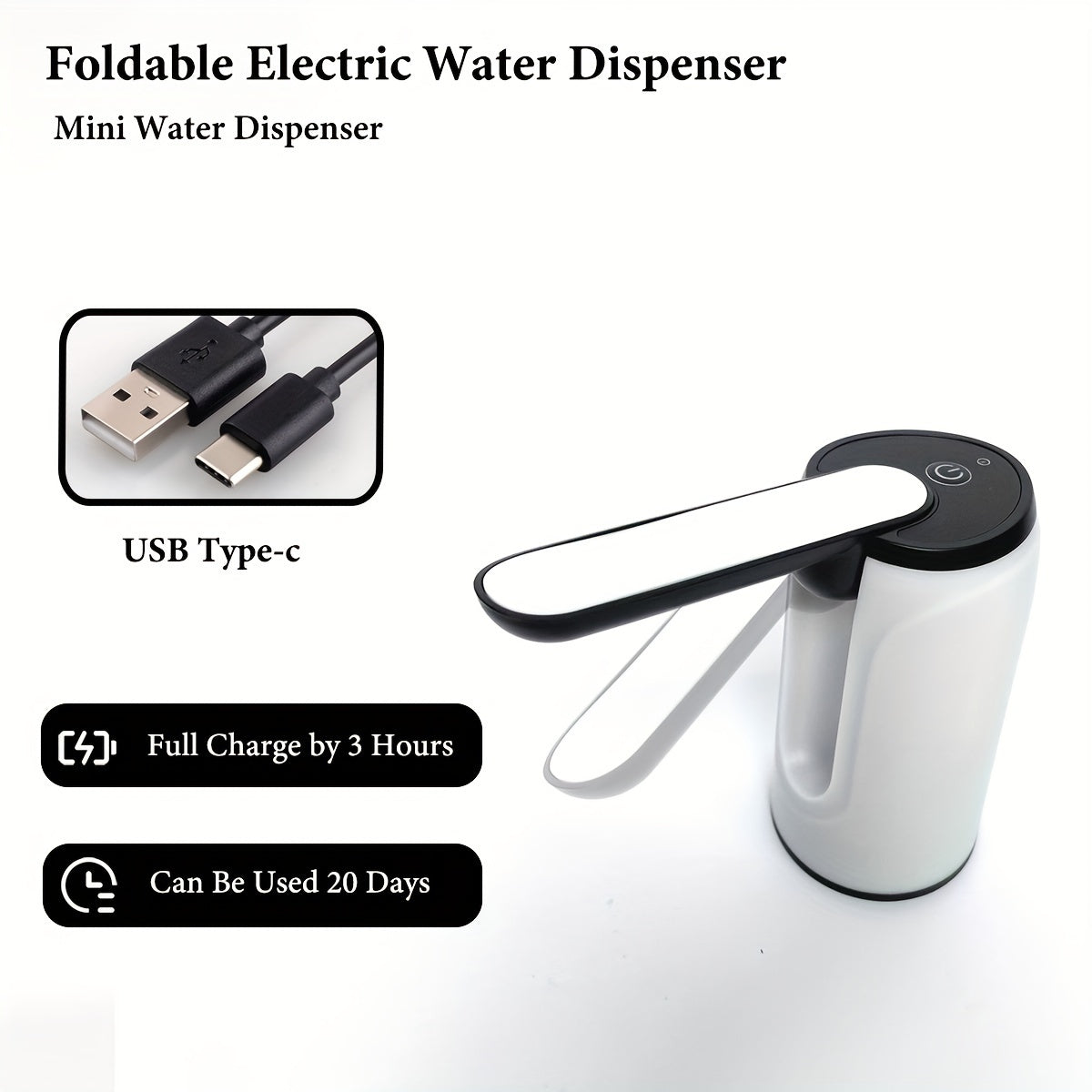 Rechargeable Smart Water Dispenser Pump with Automatic Sensor and Compact Design