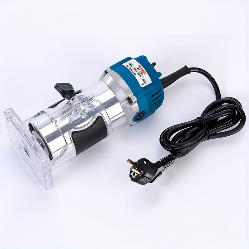Electric Hand Trimmer Router Tool 800W 30000 RPM Aluminum Alloy Woodworking Chamfering Hole Digging European Plug