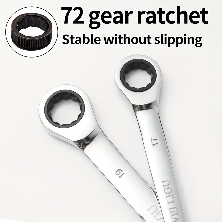 72 tishli tishli kalit seti, xrom po'lat, ikki tomonlama, 10-17mm, avtomobil uchun