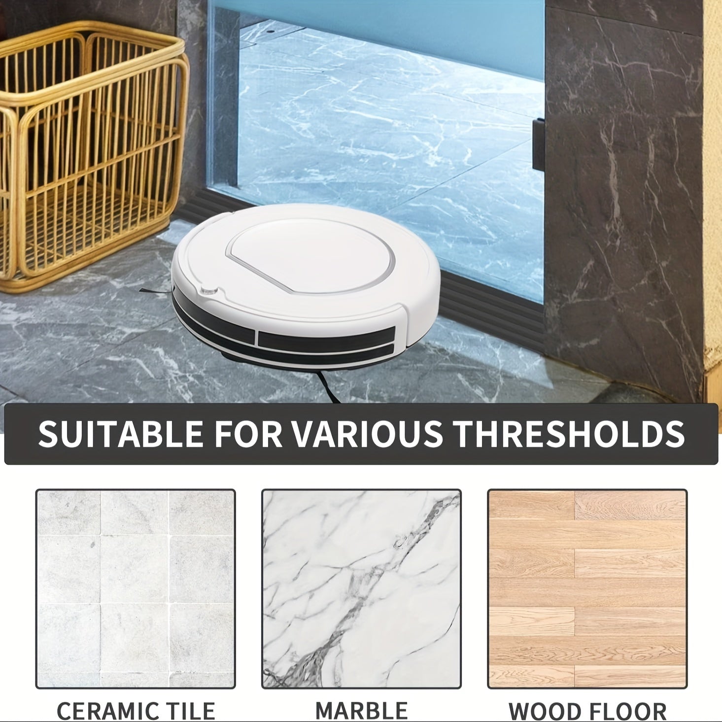 Self-Adhesive Rubber Door Threshold Ramp 2/5 Inch Rise Non-Skid for Wheelchair