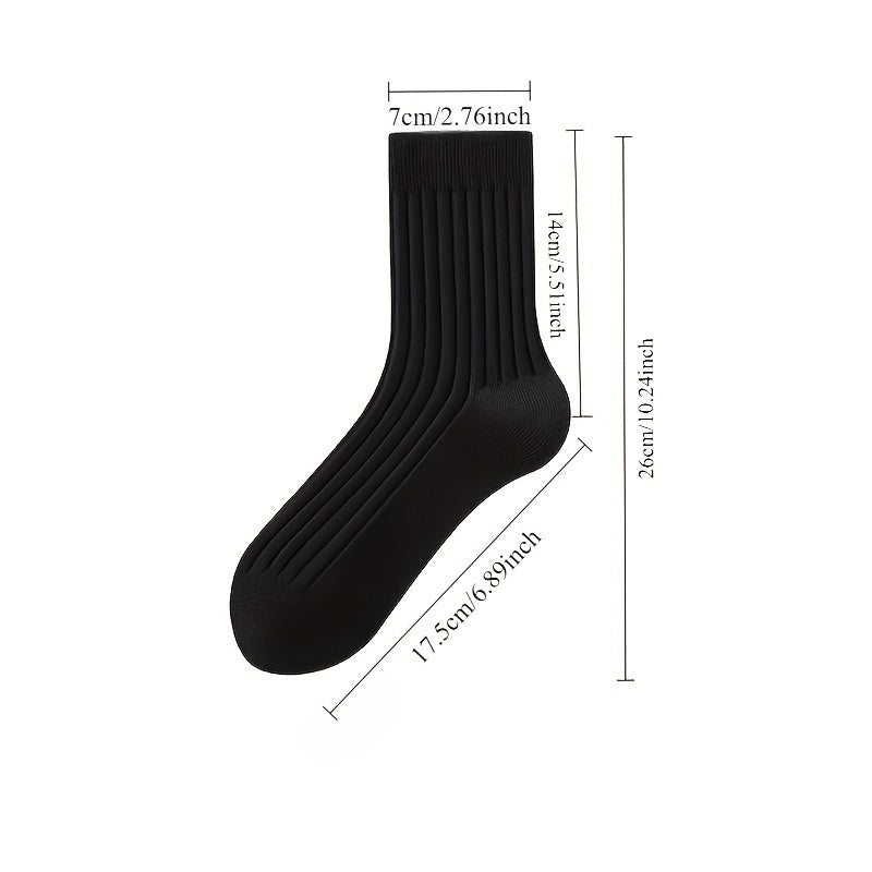 Men's 5-Color Spring Summer Business Style Breathable Polyester Socks Set