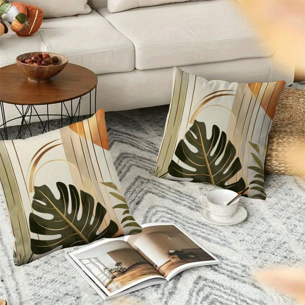Set of 2 Waterproof Boho Chic Pillow Covers 45.72cm Square for Living Room Bedroom Outdoor