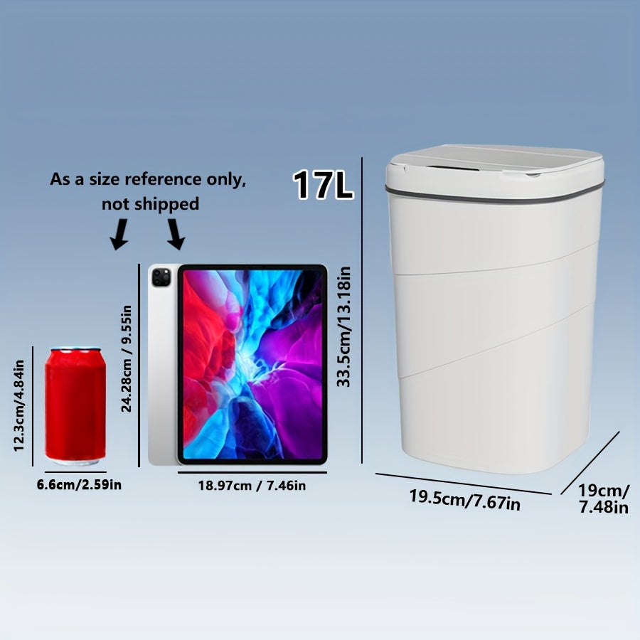 Универсальная мусорная корзина, подходящая для использования на кухне и в ванной, с крышкой, открывающейся по сенсору. Идеально подходит для пищевых отходов и отходов из ванной, таких как бумажные полотенца, волосы и косметика.