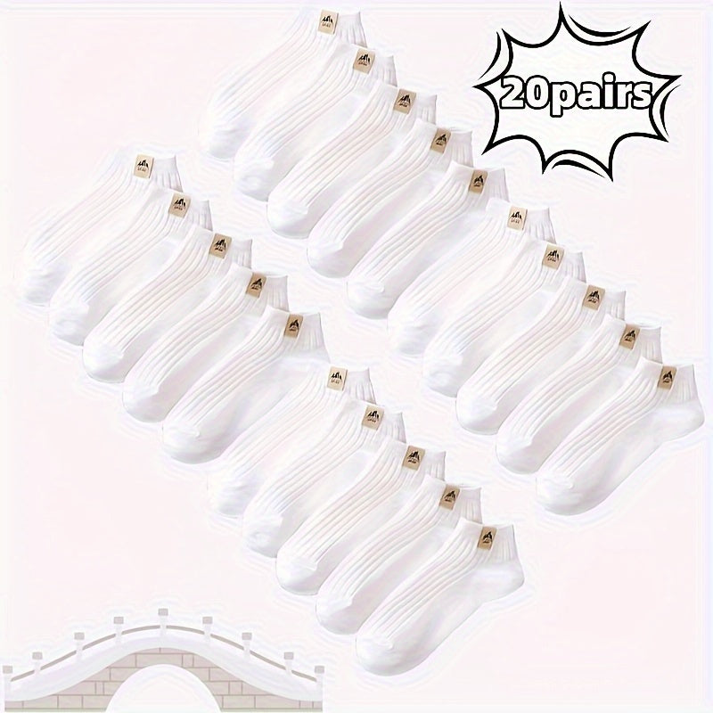 10/20/30 шт дышащих носков для щиколотки с ярким блоковым дизайном для повседневной носки