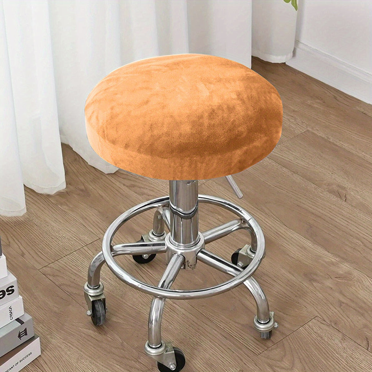 Velvet Stretch Stool Cover for Home and Office Decor in Multiple Colors