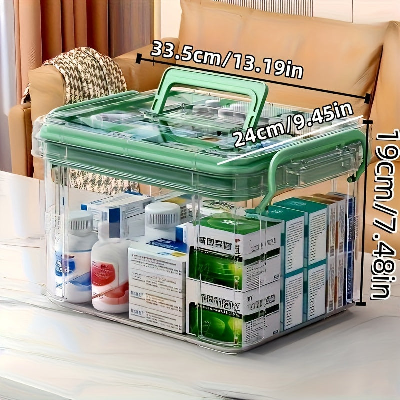 Plastic Waterproof Storage Box with Clip-On Closure for Medicines Snacks and Household Items