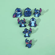 7 ta Disney Stitch emal pinlari to'plami, multfilm hayvonlar belgilari kiyim va sumkalar uchun