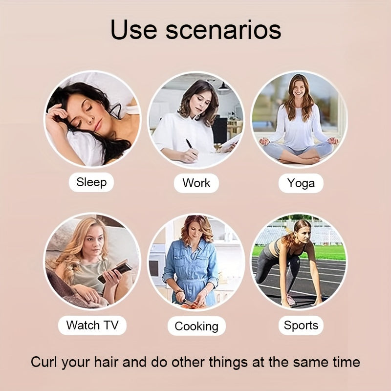 Juego de rulos big wave unisex para cabello rizado fácil de usar 3-pack